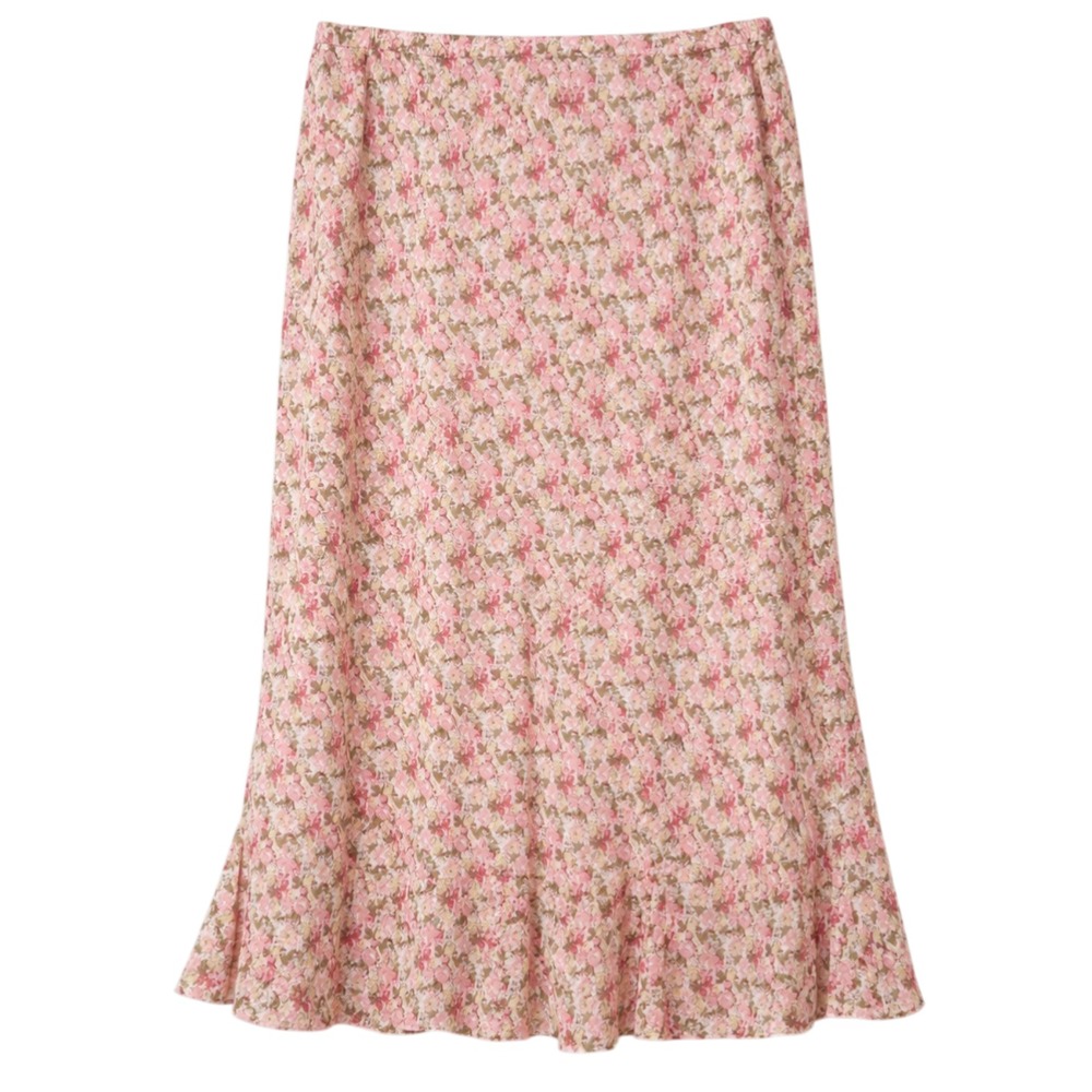 Vtg Leslie Fay Cottagecore Coquette Midi Skirt Womens Sz 8 Romantic Micro Floral